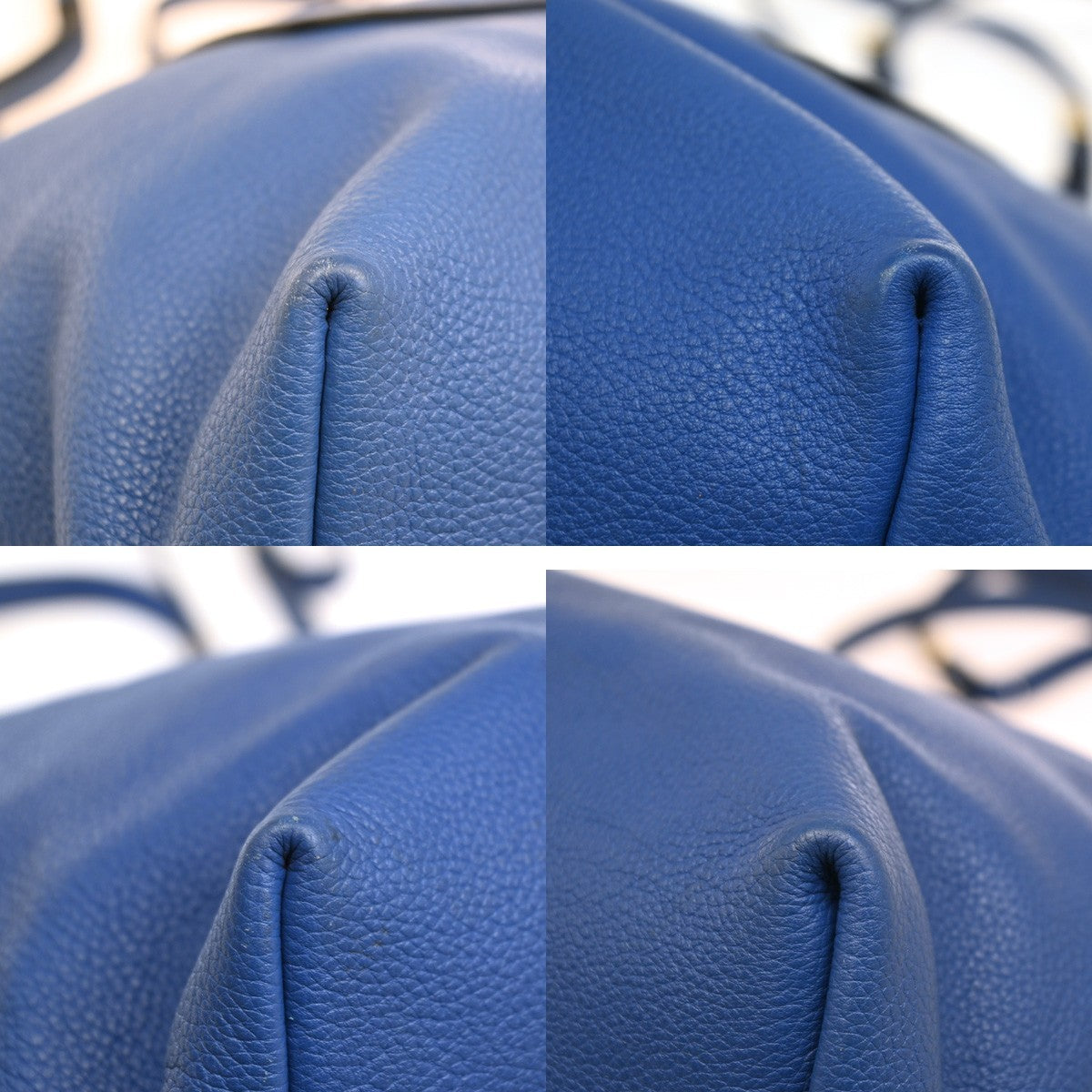 Prada Front Pocket Shopping Vitello Daino, Blue, Leather, Tote Bag