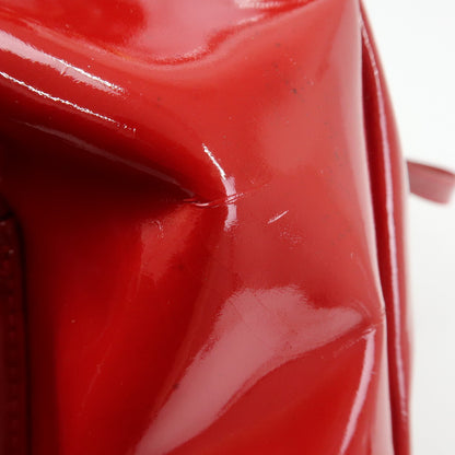 Gucci Vintage Bamboo Patent, Red, Patent Leather, Backpack