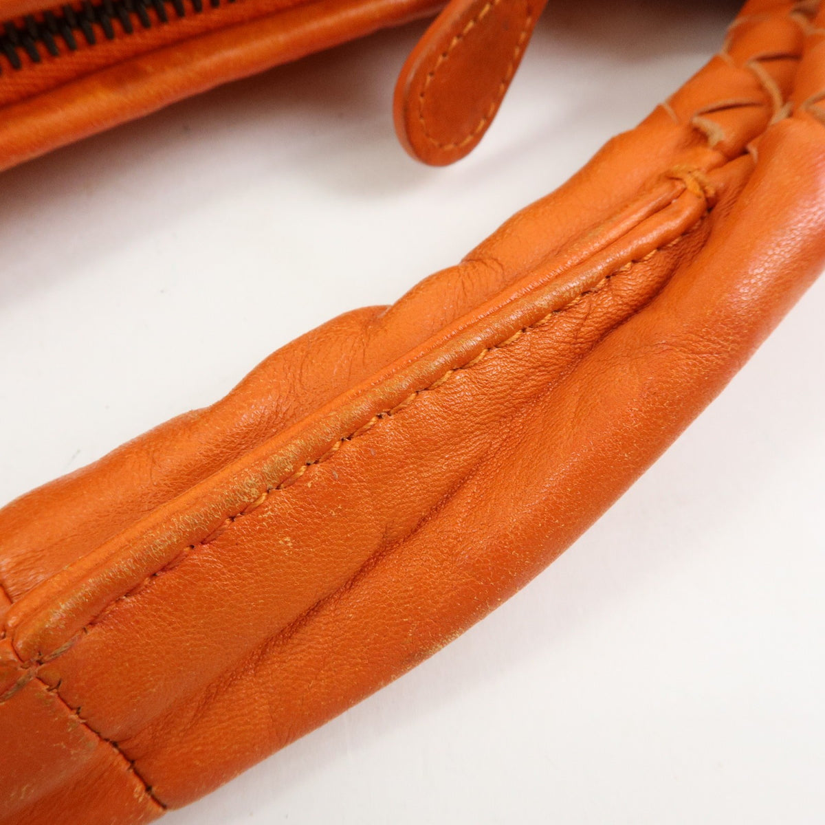 Bottega Veneta Veneta Hobo Intrecciato Nappa, Orange, Leather, Shoulder Bag