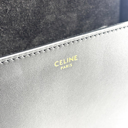 Celine Cuir Triomphe Folco Leather, Black, Calfskin, Handbag