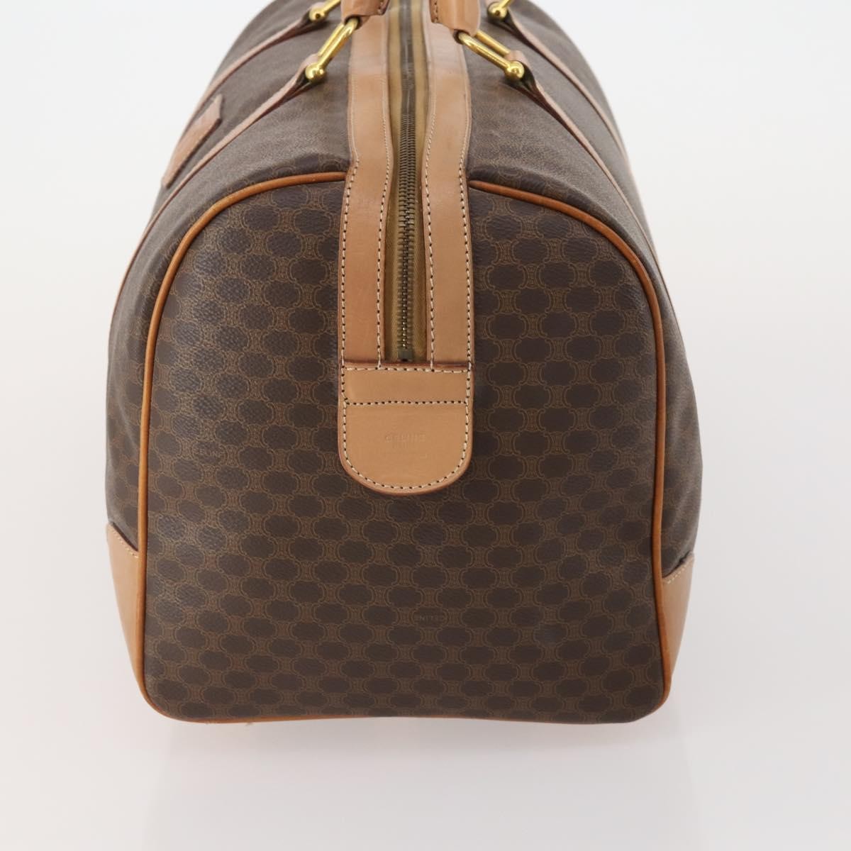 Celine Vintage Duffle Canvas and Leather, Brown, Canvas, Travel Bag