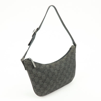 Gucci Horsebit Slim GG Denim with Leather, Black, Leather, Shoulder Bag