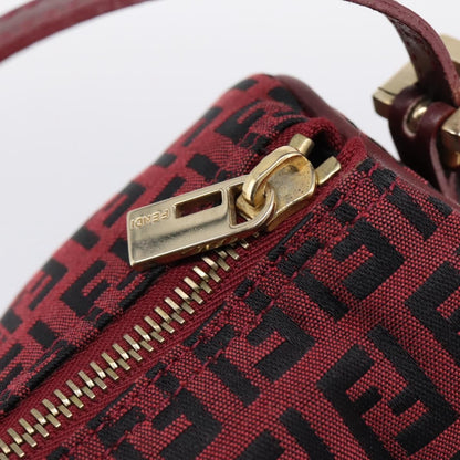 Fendi Vintage FF Zip Zucchino Canvas, Burgundy, Canvas, Shoulder Bag