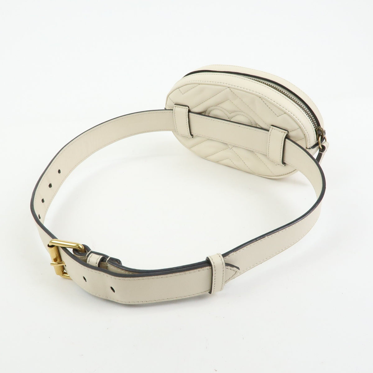 Gucci GG Marmont Belt Embellished Matelasse Leather, Beige, Leather, Handbag