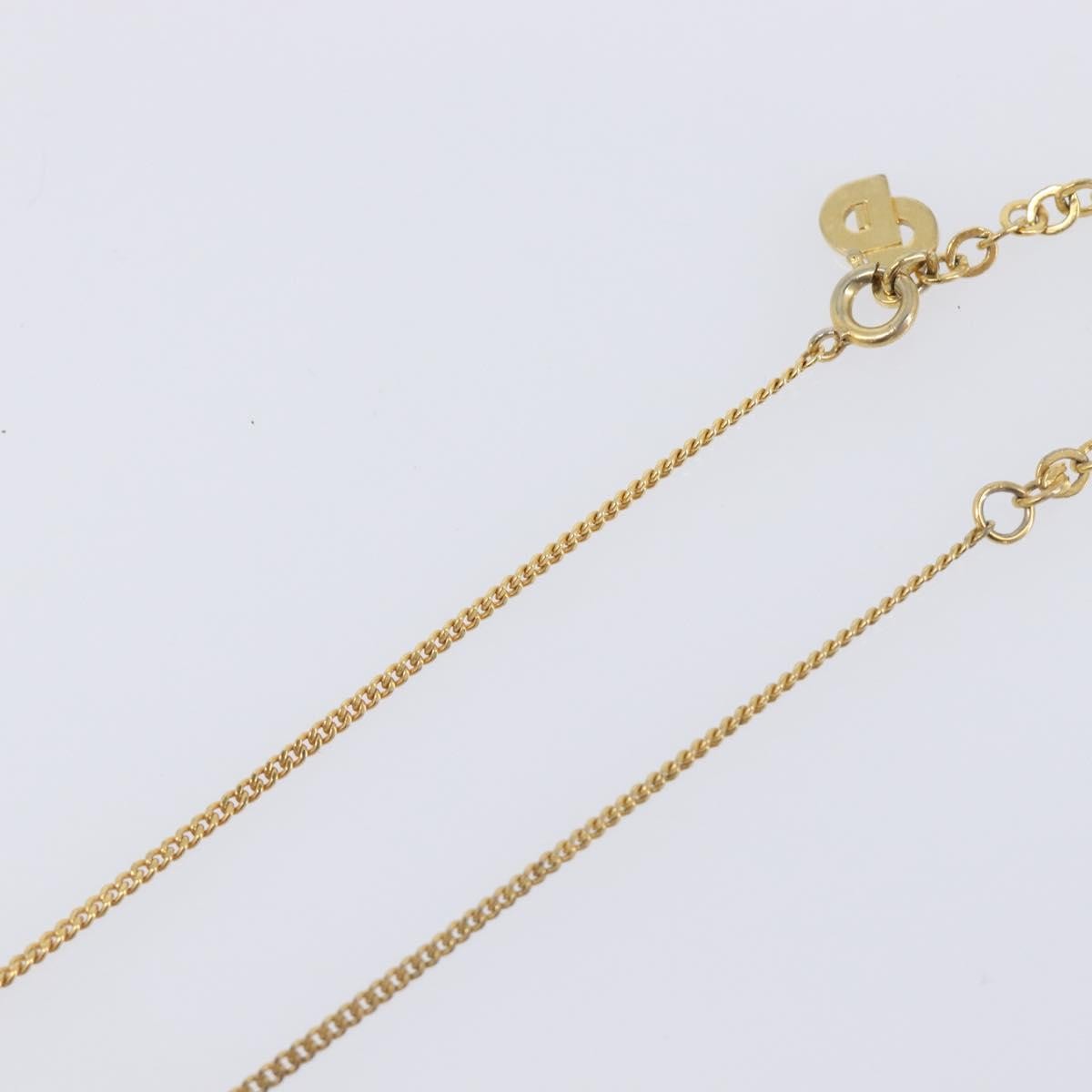 Christian Dior Vintage Logo Pendant Metal, Gold, Metal, Necklace