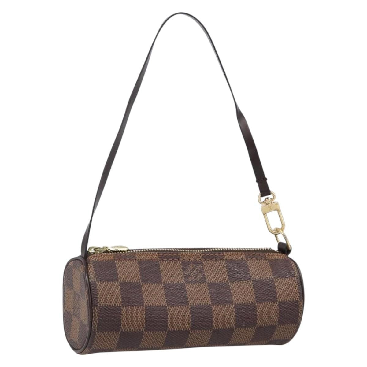 Louis Vuitton Papillon Pochette Damier Ebene, Brown, Canvas, Clutch