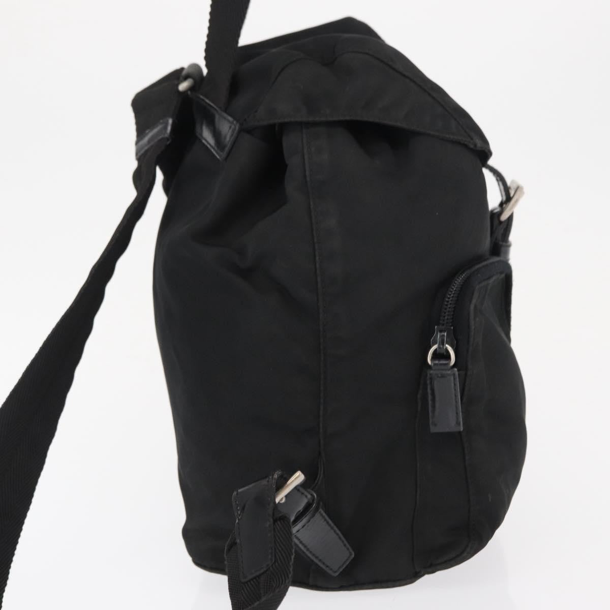 Prada Double Front Pocket Tessuto, Black, Nylon, Backpack