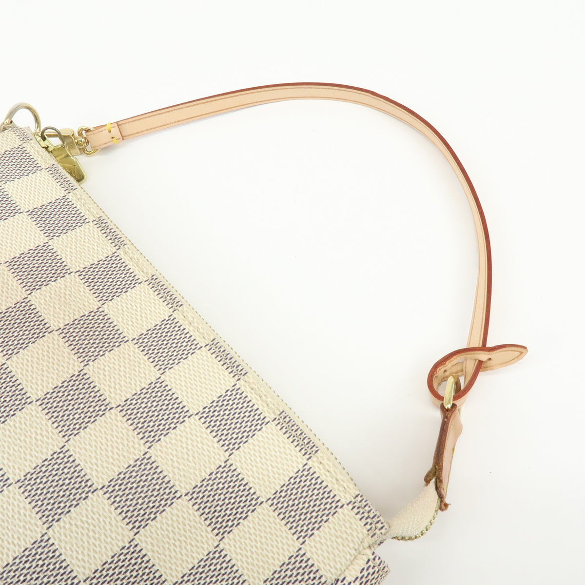 Louis Vuitton Pochette Accessoires Damier, White, Canvas, Clutch