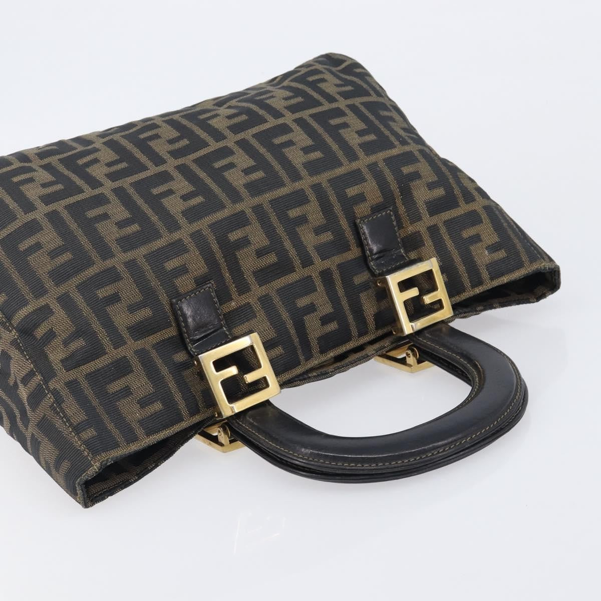 Fendi Vintage FF Handle Zucca Canvas, Brown, Canvas, Tote Bag