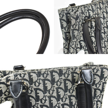 Christian Dior Vintage Open Diorissimo Canvas, Black, Canvas, Tote Bag