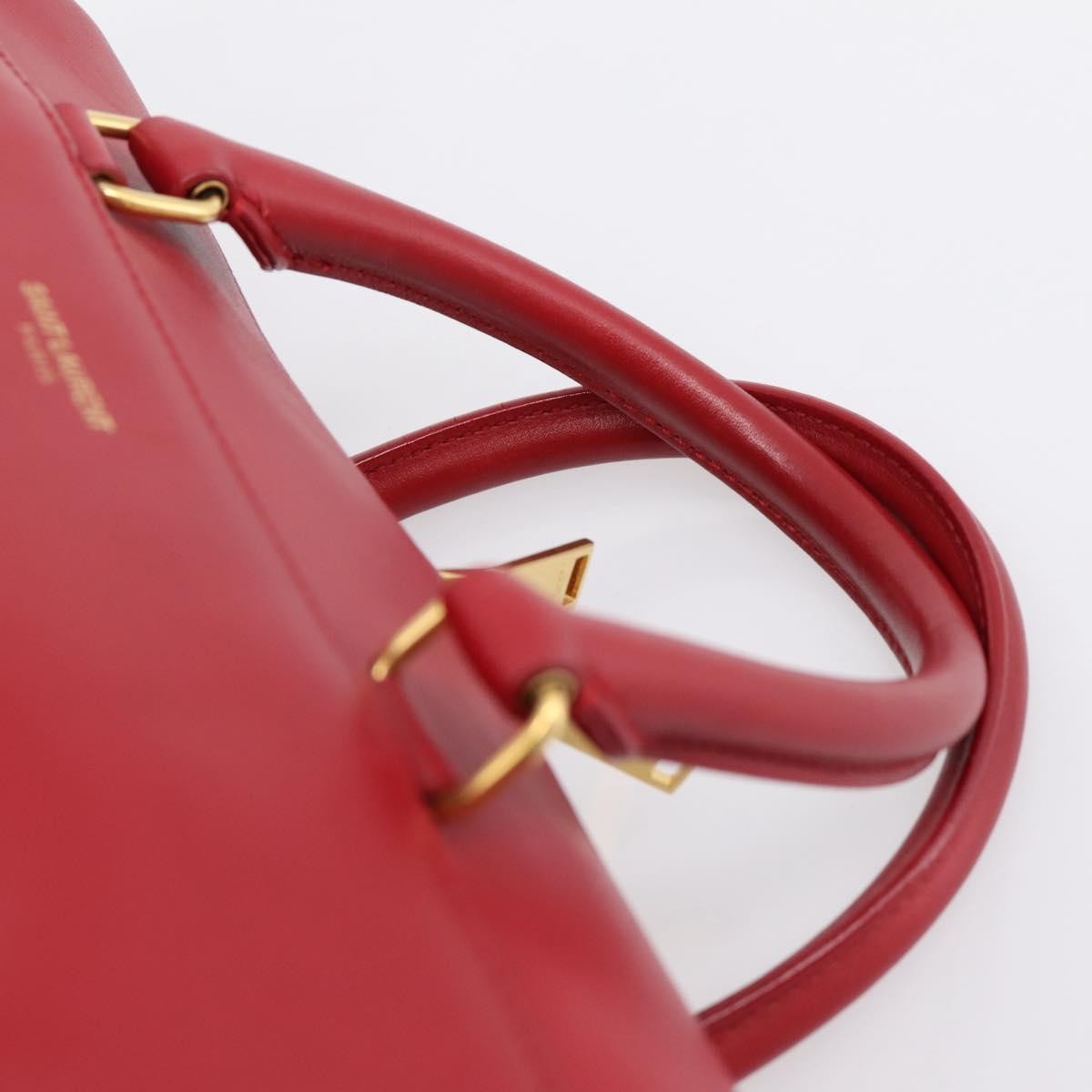 Saint Laurent Classic Baby Duffle Leather, Red, Leather, Handbag