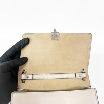 Fendi Kan I Leather, Ecru, Leather, Shoulder Bag