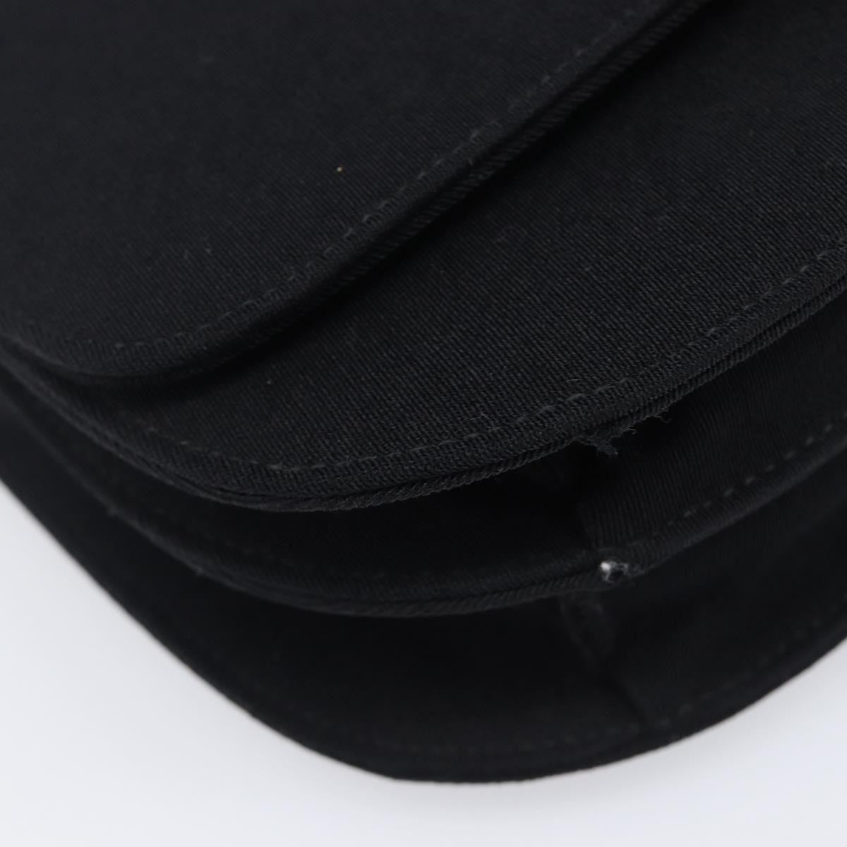 Prada Plastic Chain Flap Bag Canvas, Black, Cotton, Shoulder Bag