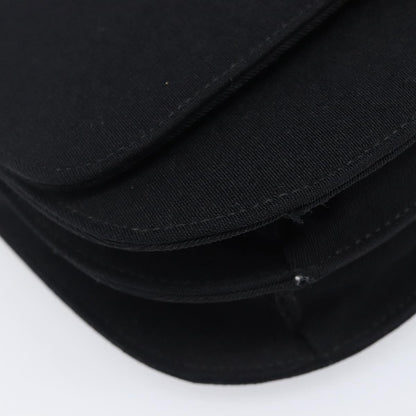 Prada Plastic Chain Flap Bag Canvas, Black, Cotton, Shoulder Bag