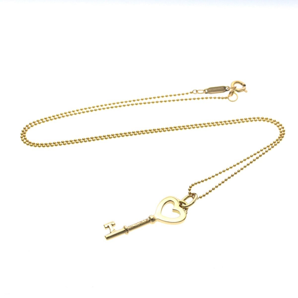Tiffany & Co. Heart Key Pendant 18K Rose Gold with Diamonds, Gold, Pink Gold, Necklace