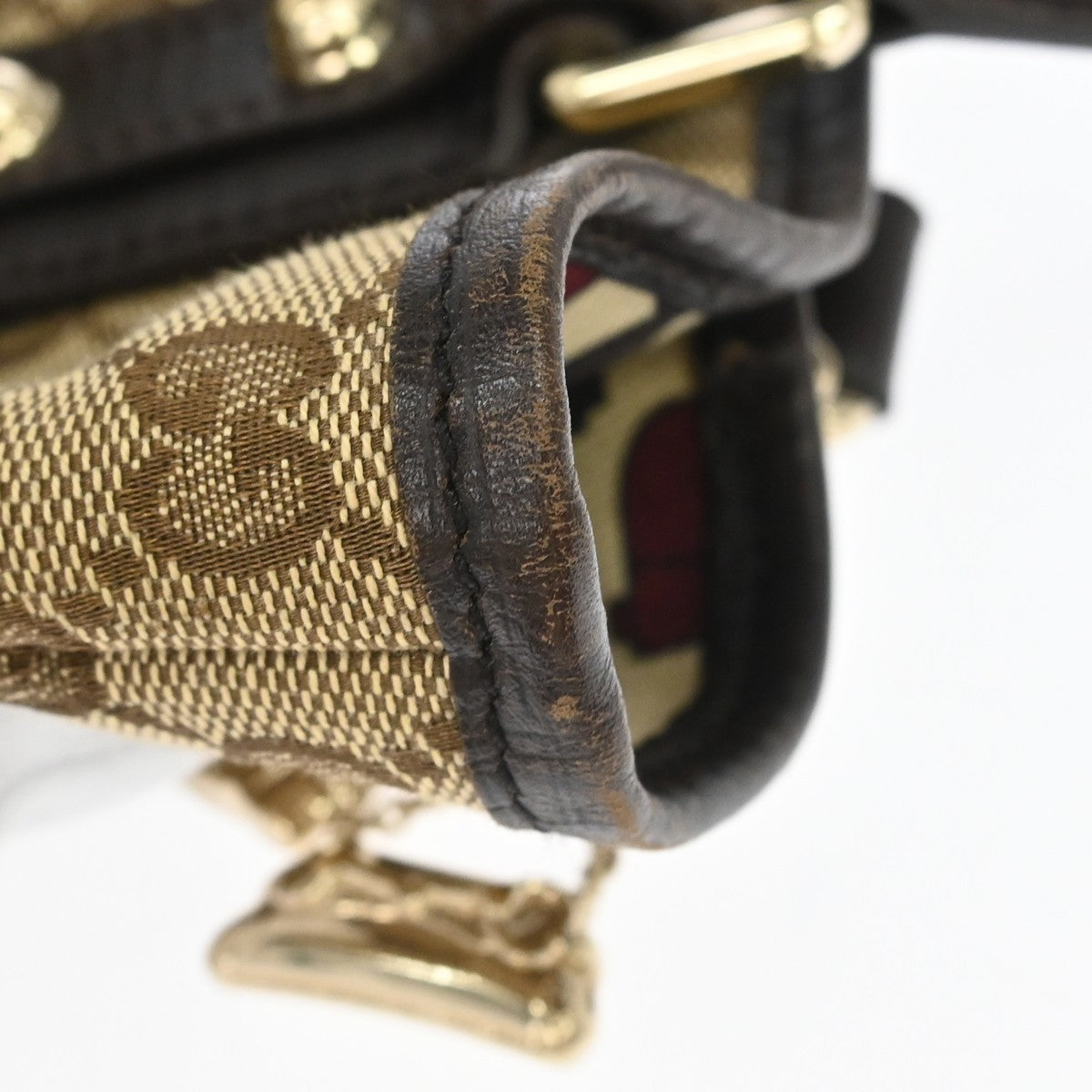 Gucci Jolicoeur Pochette GG Canvas and leather, Beige, Canvas, Handbag