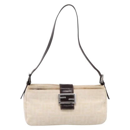Fendi Baguette Pochette Zucca Canvas, Neutral, Canvas, Clutch