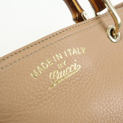 Gucci Bamboo Shopper Leather, Beige, Leather, Tote Bag