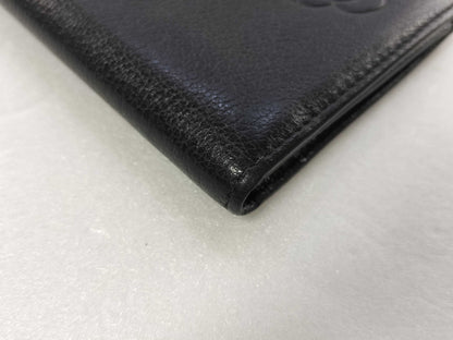 Chanel Camellia Card Case Studded Camellia Lambskin, Black, Calfskin, Card Holder