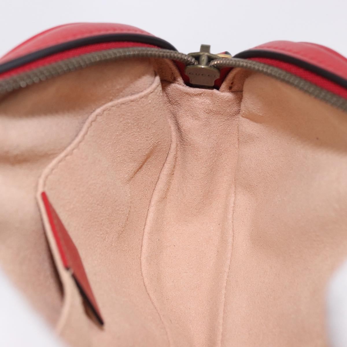 Gucci GG Marmont Belt Matelasse Leather, Red, Leather, Handbag
