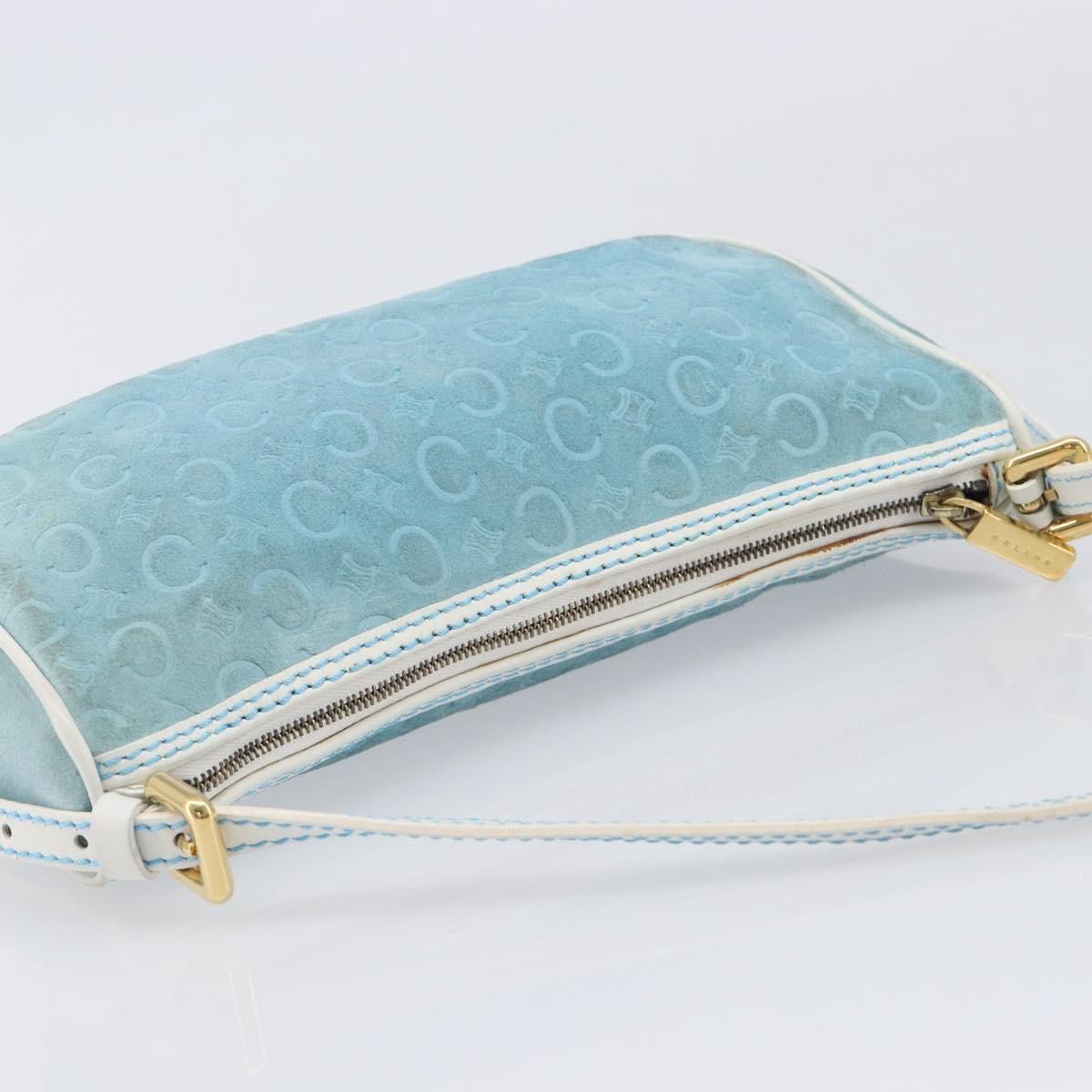 Celine C Macadam Suede, Turquoise, Suede, Handbag