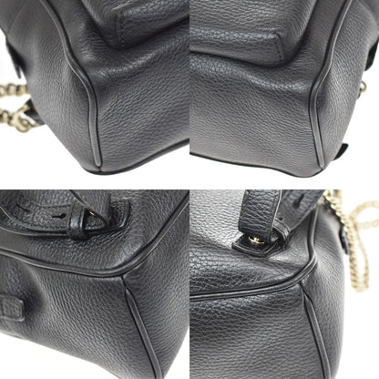 Gucci Soho Chain Leather, Black, Leather, Backpack