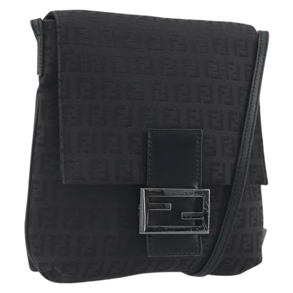 Fendi Zucchino Canvas, Black, Canvas, Handbag
