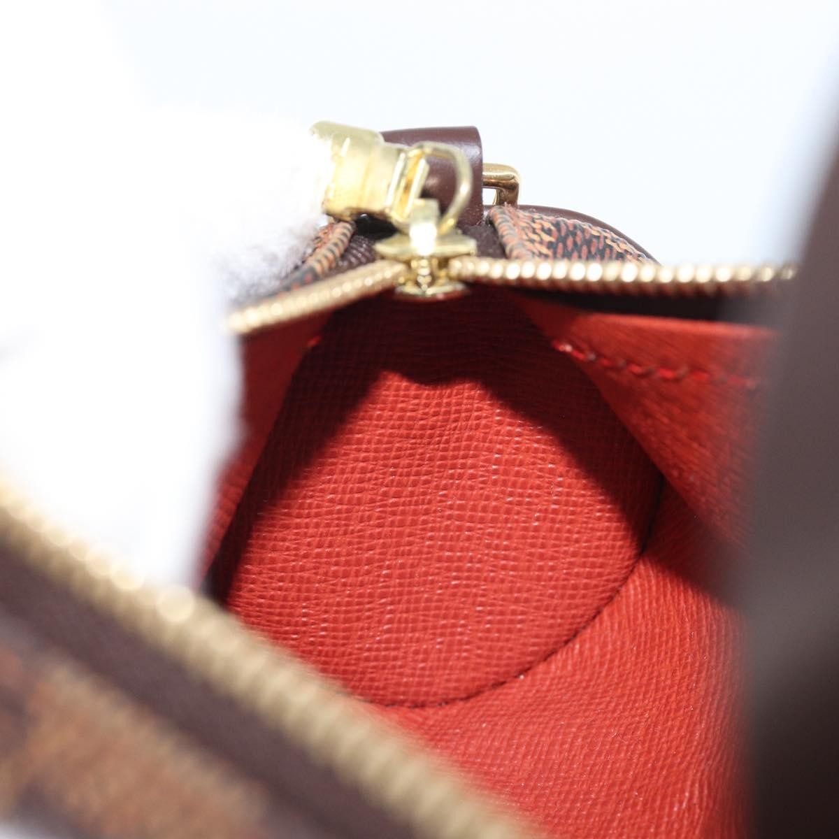 Louis Vuitton Papillon Pochette Damier Ebene, Brown, Canvas, Clutch