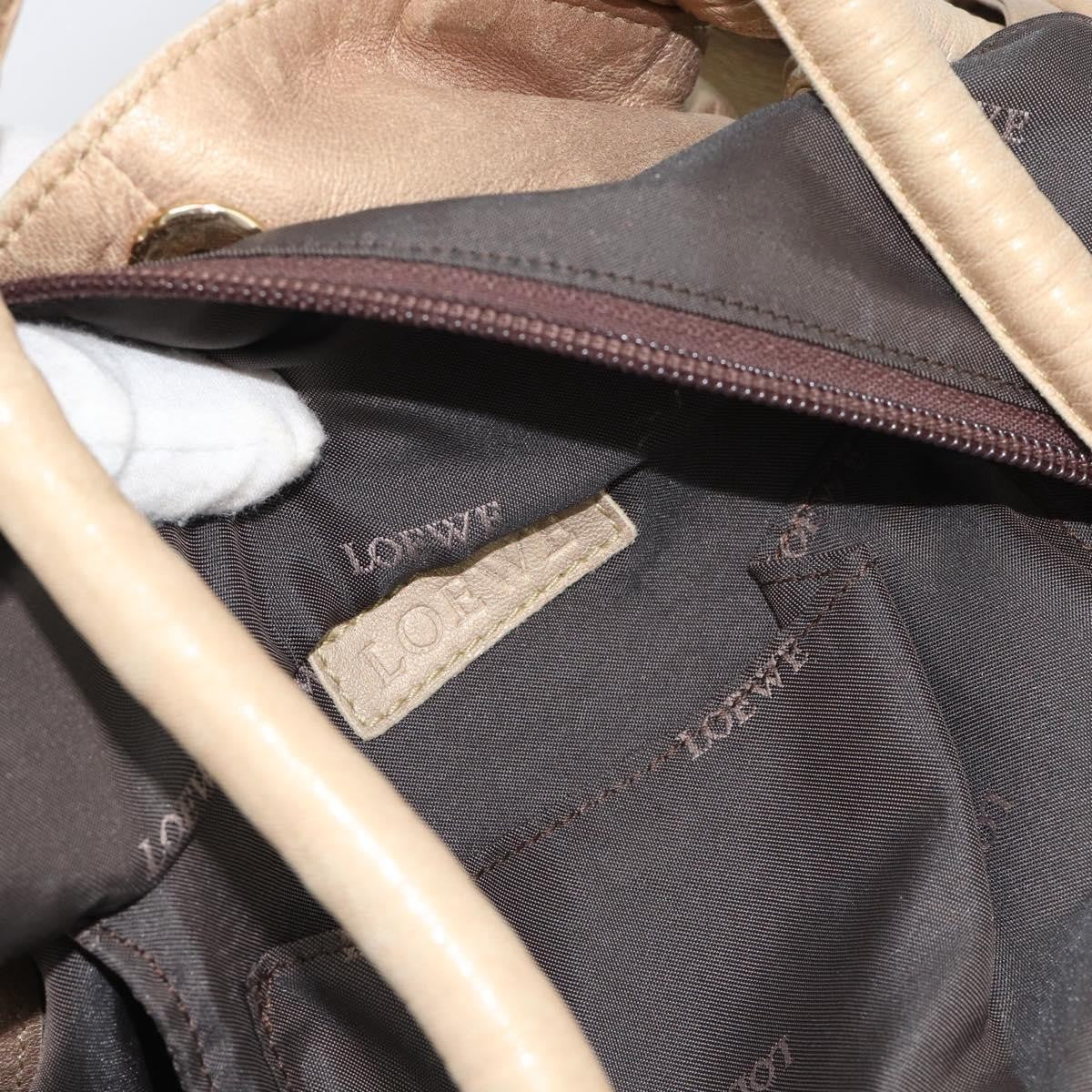 Loewe Anagram Logo Nappa Aire Hand Leather, Beige, Leather, Handbag