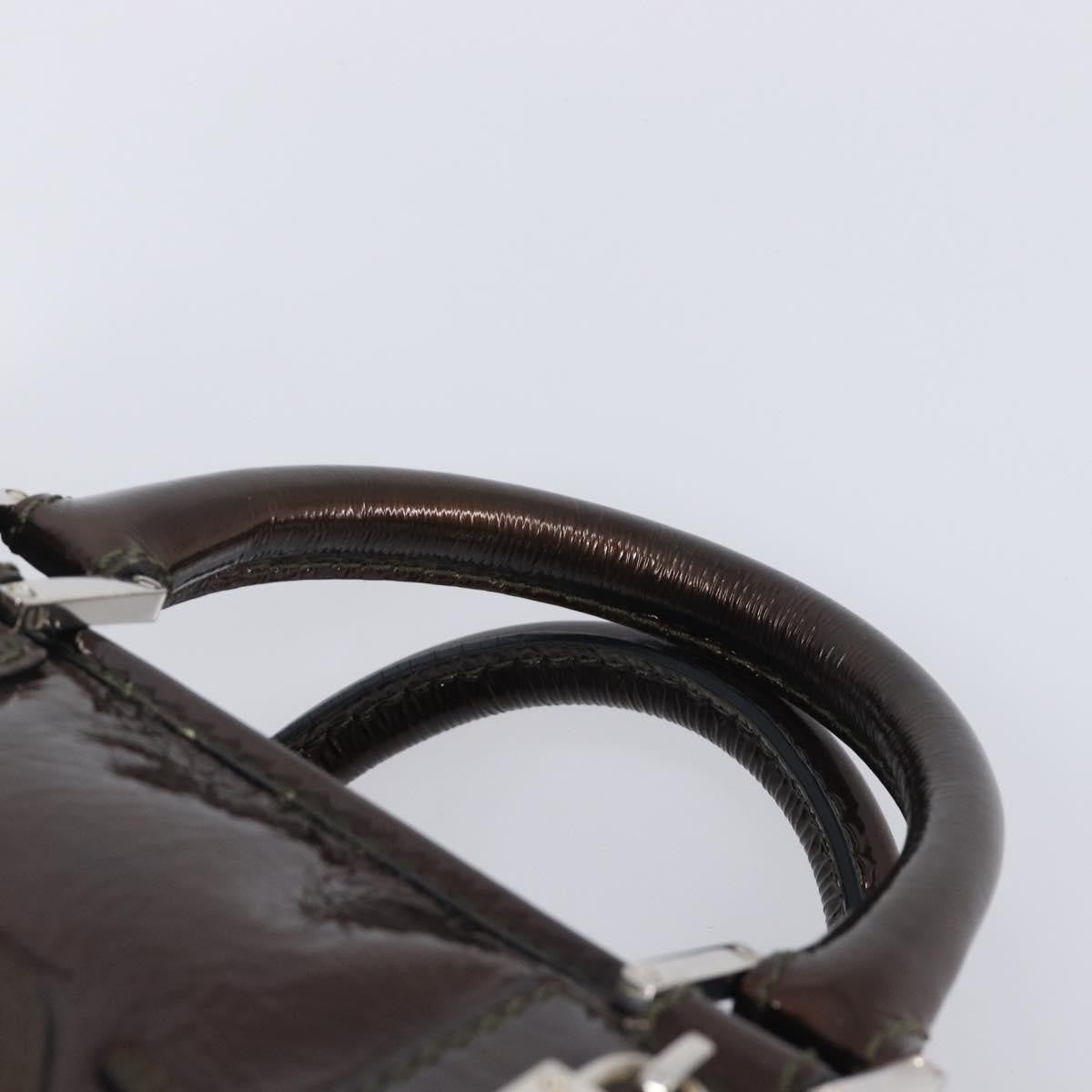 Loewe Amazona Patent, Brown, Patent Leather, Handbag