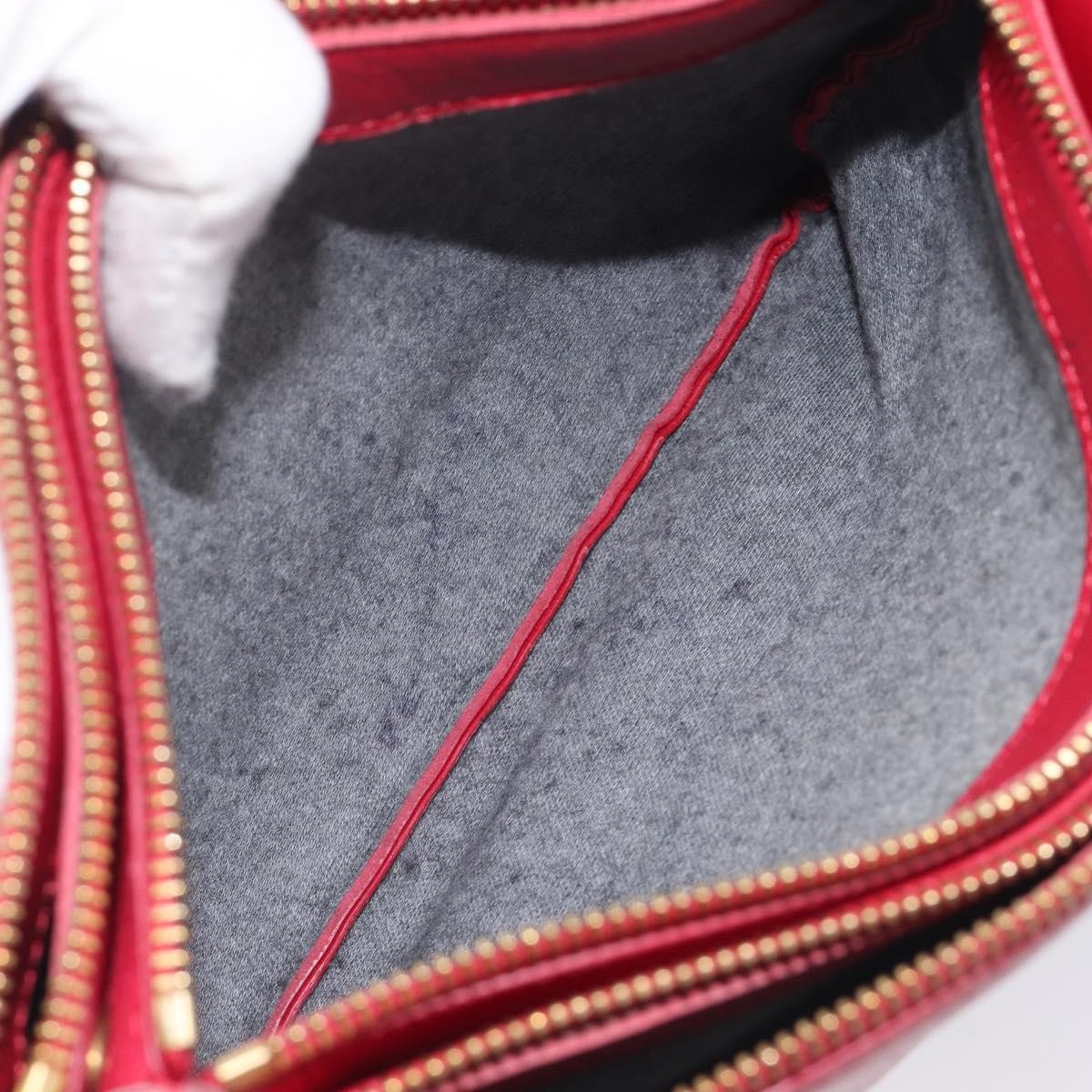 Celine Trio Leather, Red, Leather, Crossbody Bag