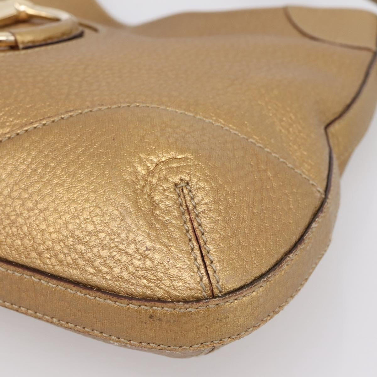 Gucci Shoulder Leather, Gold, Canvas, Shoulder Bag
