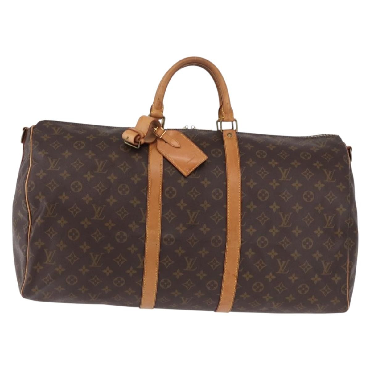 Louis Vuitton Keepall Bandoulière Monogram, Brown, Canvas, Travel Bag