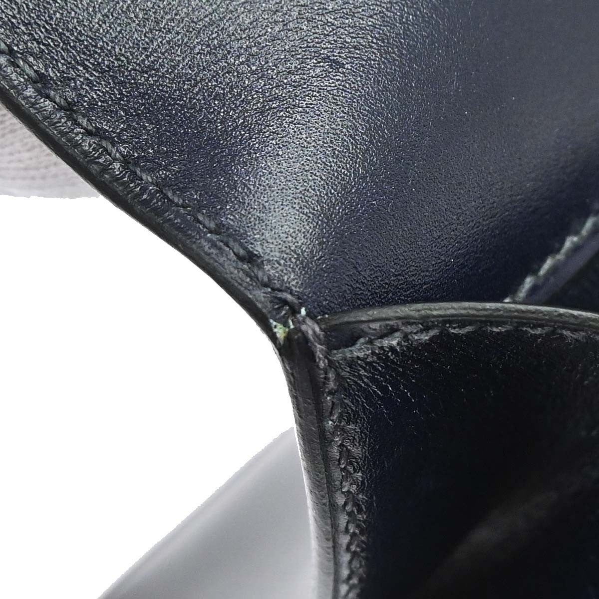 Hermes Jet Clutch Box Calf, Navy, Leather, Clutch