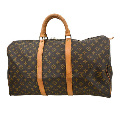 Louis Vuitton Keepall Monogram, Brown, Canvas, Travel Bag