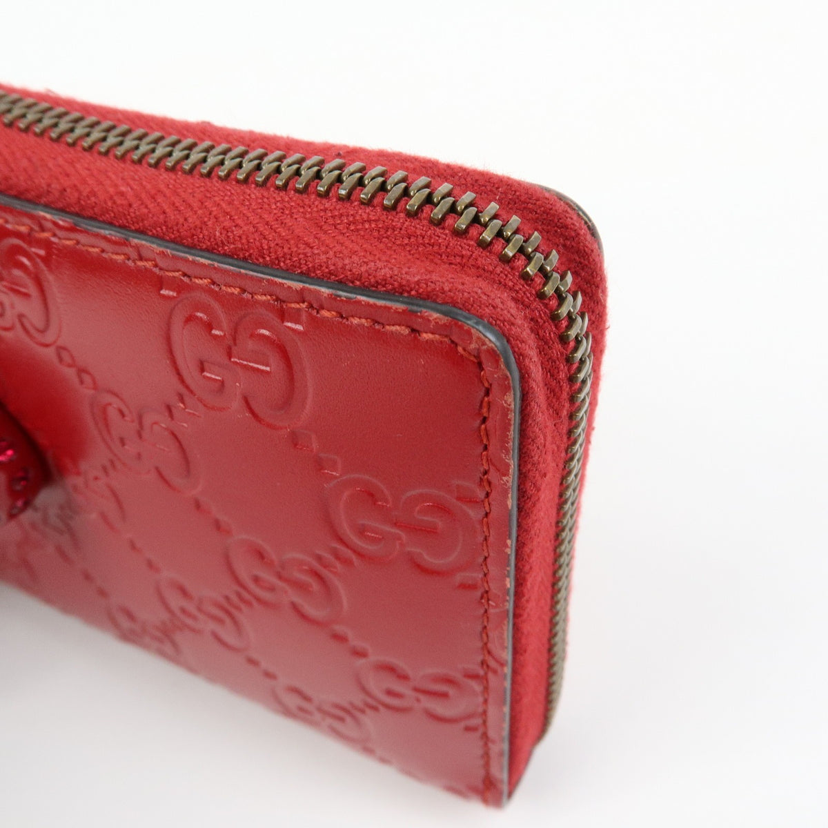 Gucci Cherries Wallet on Chain Guccissima Leather, Red, Leather, Crossbody Bag