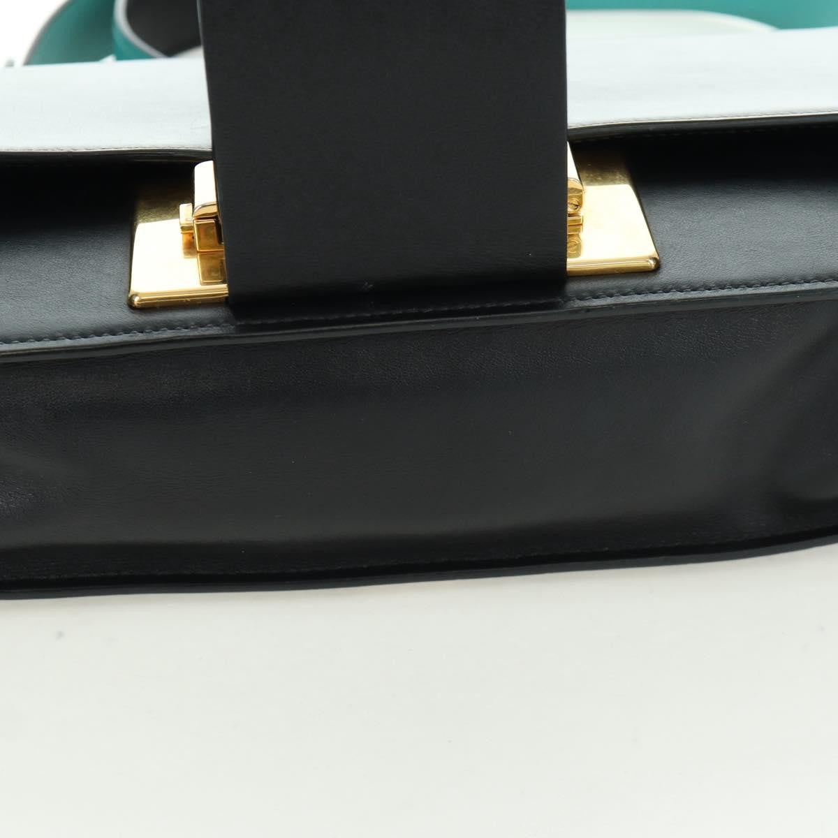 Prada Metal Ribbon City Calfskin, Gray, Leather, Shoulder Bag