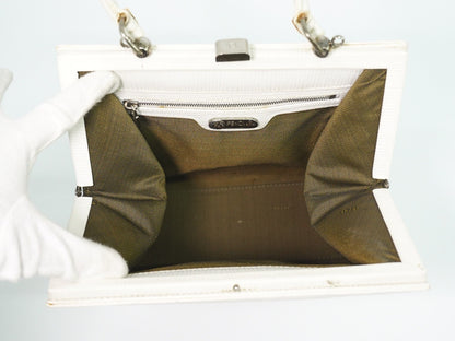 Fendi Vintage Handbag Leather, White, Leather, Handbag