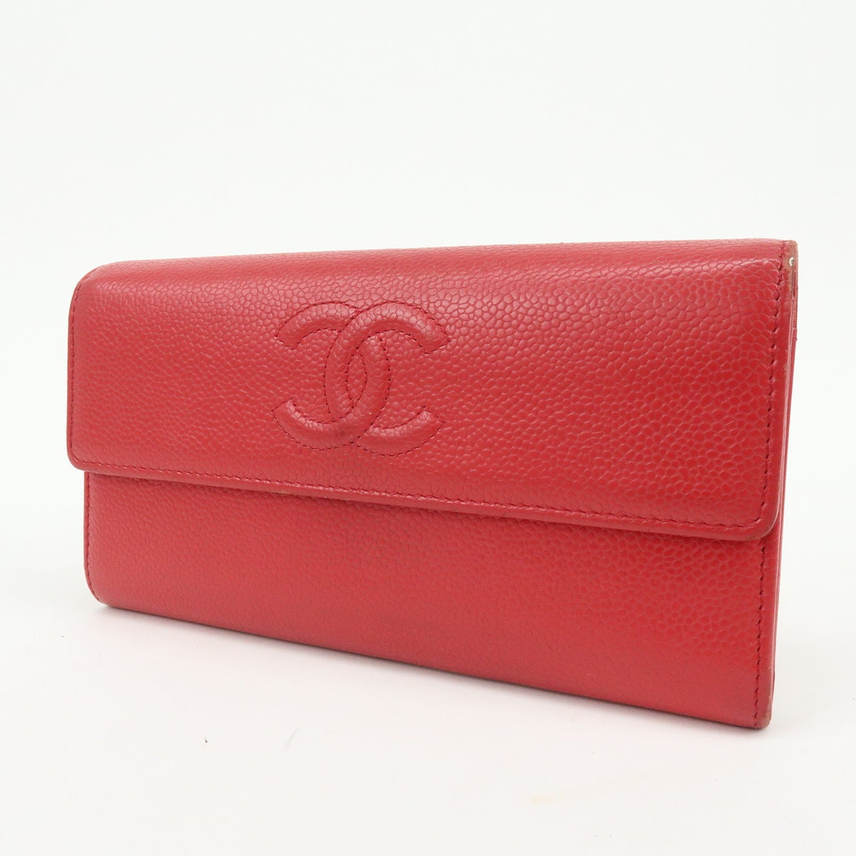 Chanel Timeless CC Flap Caviar, Red, Calfskin, Wallet