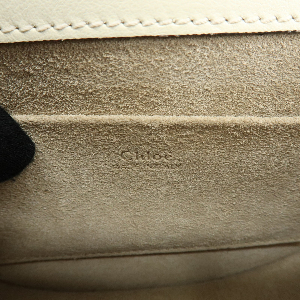 Chloe Nile Studded Suede and Leather, White, Leather, Crossbody Bag