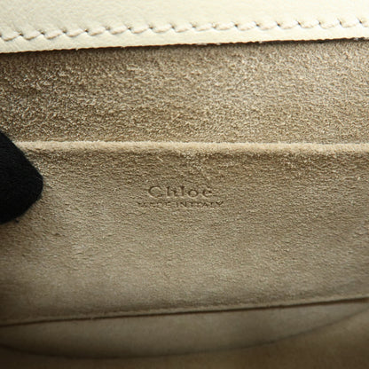 Chloe Nile Studded Suede and Leather, White, Leather, Crossbody Bag
