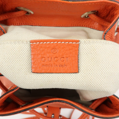 Gucci Bamboo Tassel Leather, Orange, Leather, Backpack