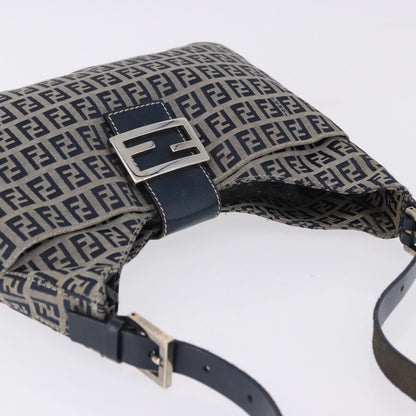 Fendi Buckle Strap Hobo Zucchino Canvas, Navy, Canvas, Shoulder Bag