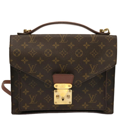 Louis Vuitton Monceau Handbag Monogram Canvas, BROWN, CANVAS, Handbag