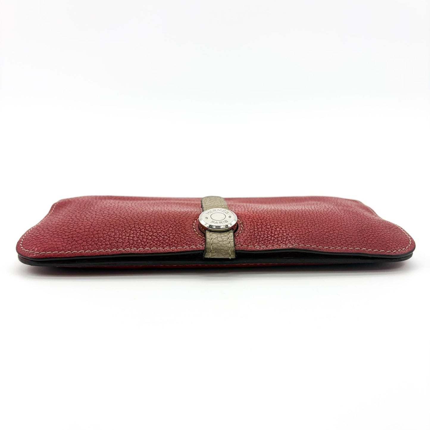 Hermes Bicolor Dogon Duo Combined Leather, Red, Leather, Wallet