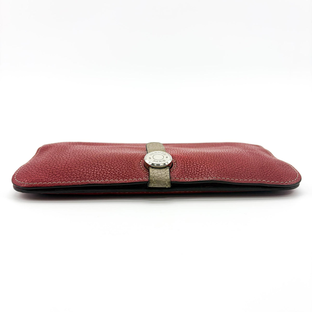 Hermes Bicolor Dogon Duo Combined Leather, Red, Leather, Wallet
