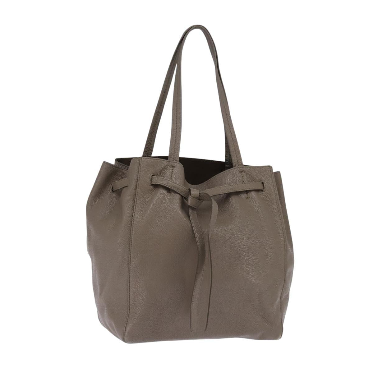 Celine Phantom Cabas Leather, GRAY, LEATHER, Tote bag