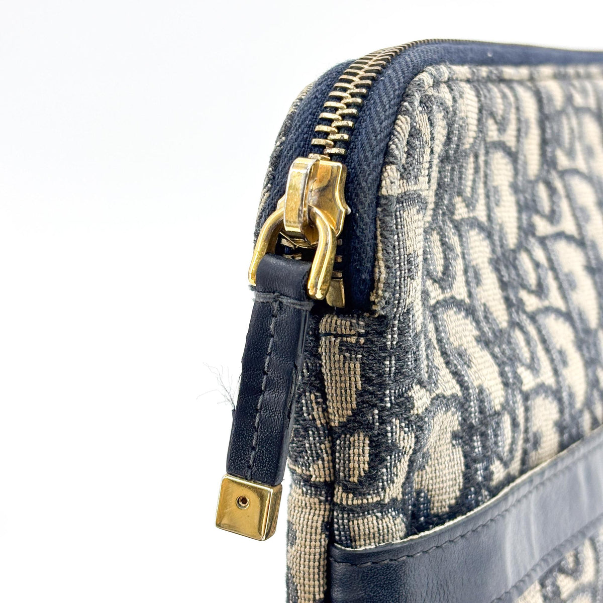 Christian Dior Travel Kit Oblique Canvas, Navy, Canvas, Toiletry Case