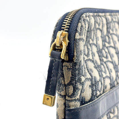 Christian Dior Travel Kit Oblique Canvas, Navy, Canvas, Toiletry Case
