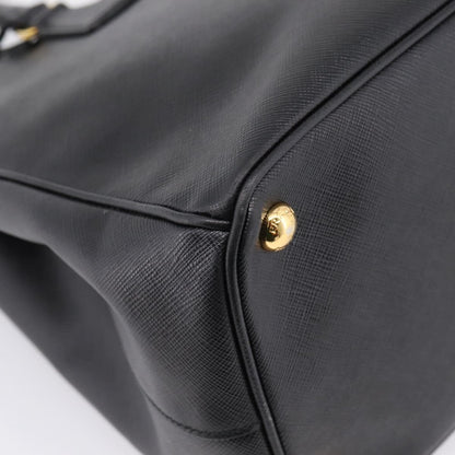 Prada Galleria Double Zip Saffiano Leather, Black, Leather, Tote Bag